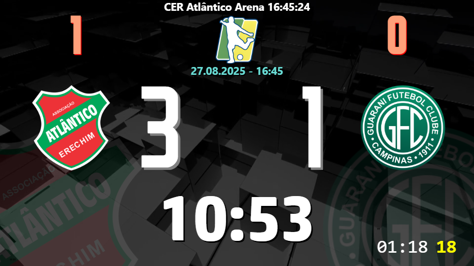 Futsal scoreboard layout example
